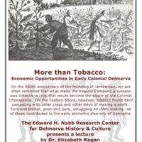 Poster for More Than Tobacco Event
